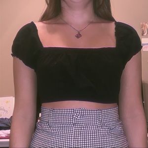 Brandy Cropped Blank Off Shoulder Top!